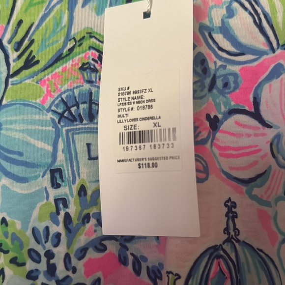NWT Lilly Pulitzer x Disney Lilly Loves Cinderella V Neck Dress - Picture 3 of 5